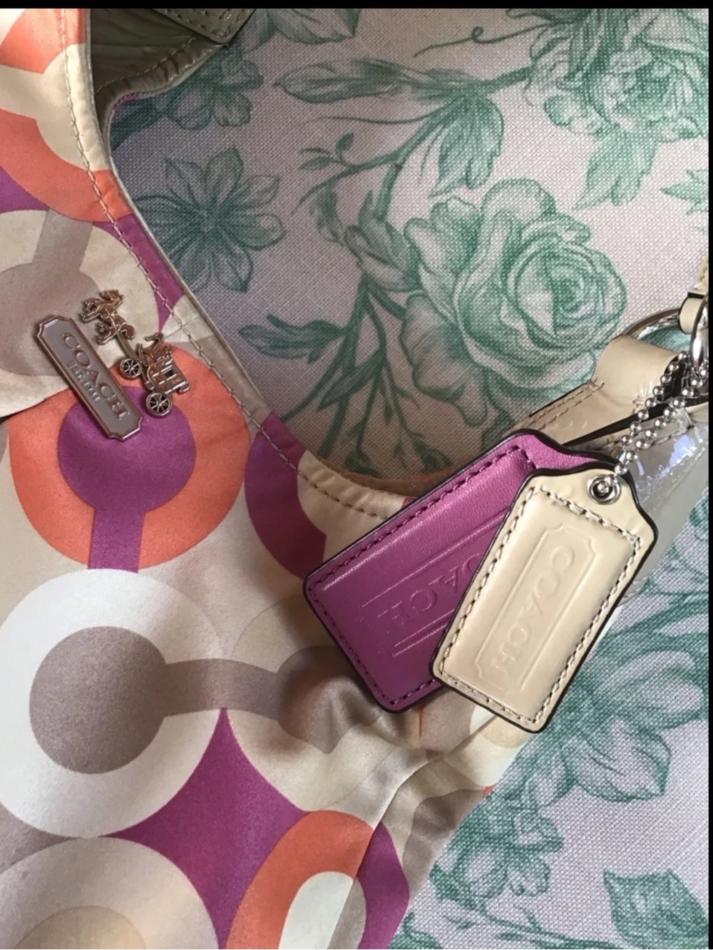 Coach Madison Maggie OP art scarf print shoulder bag vintage - Picture 11 of 13